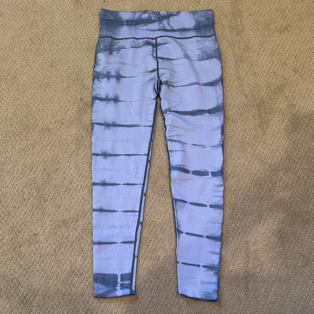 Zella Purple and Gray Tie-Dye Leggings